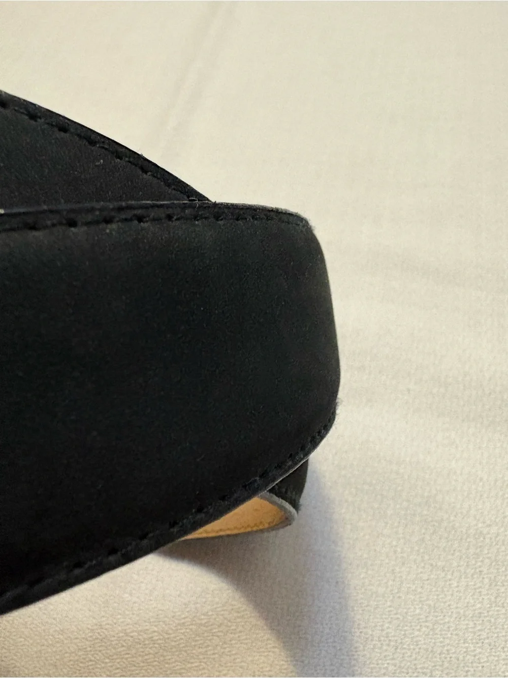 Jacqueline Ferrar Black Leather Belt with Textured Snake Skin Buckle Accent- M